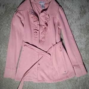 Self Esteem Pink Lace Trim Jacket | Size Junior M |